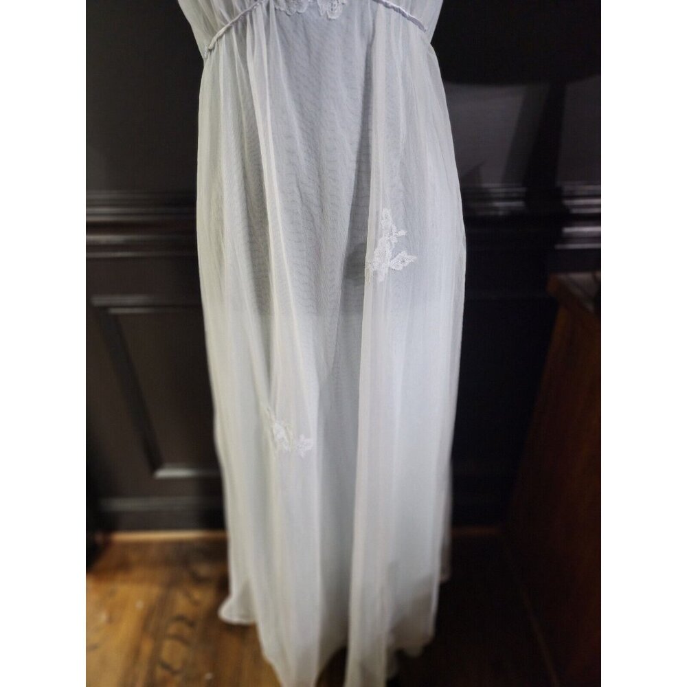 Vintage 1970s Gossard Artemis Pale Blue Double Layer Chiffon Nightgown Wedding S - Picture 10 of 15